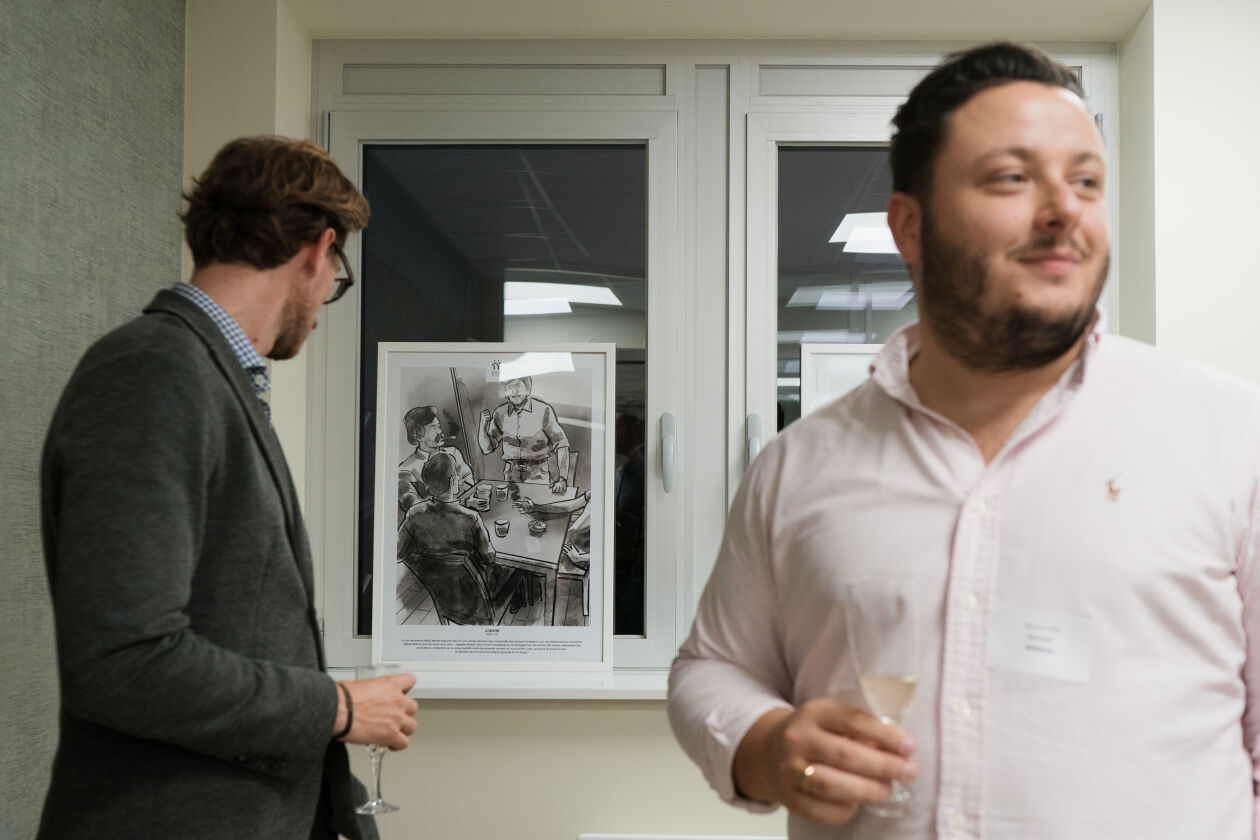 exposition des illustrations de Pierre-Yves Cézard issues du livre retraçant notre histoire « 60 ans de coopération et d'innovation : de Techniques Topo à TT Géomètres Experts ».