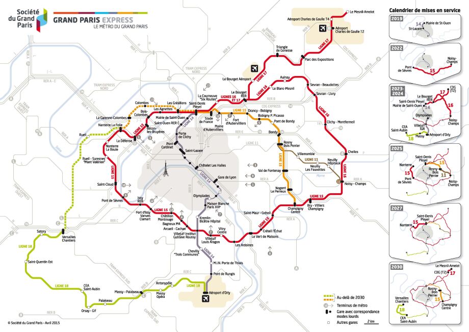 Carte du projet Grand Paris Express