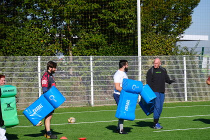 Session team building de rugby avec les collaborateurs TTGE en octobre 2024 à Athis-Mons